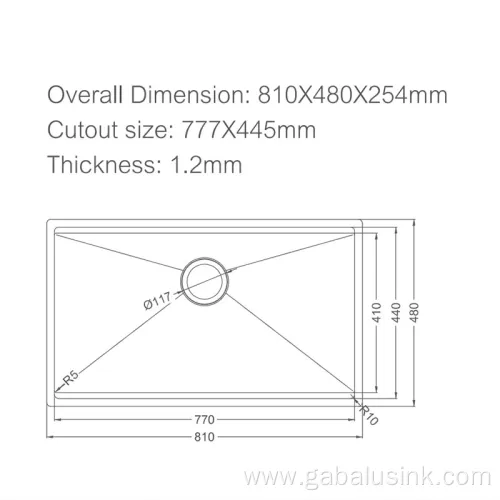 SUS 304 Stainless Steel Handmade Kitchen Sink